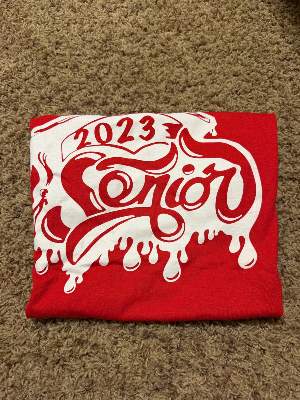 Red Graphic Tee with White Script Logo